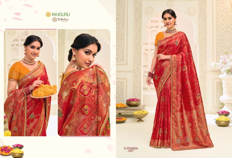 Panghat By Rajguru Jamdani Silk Zari Saree 